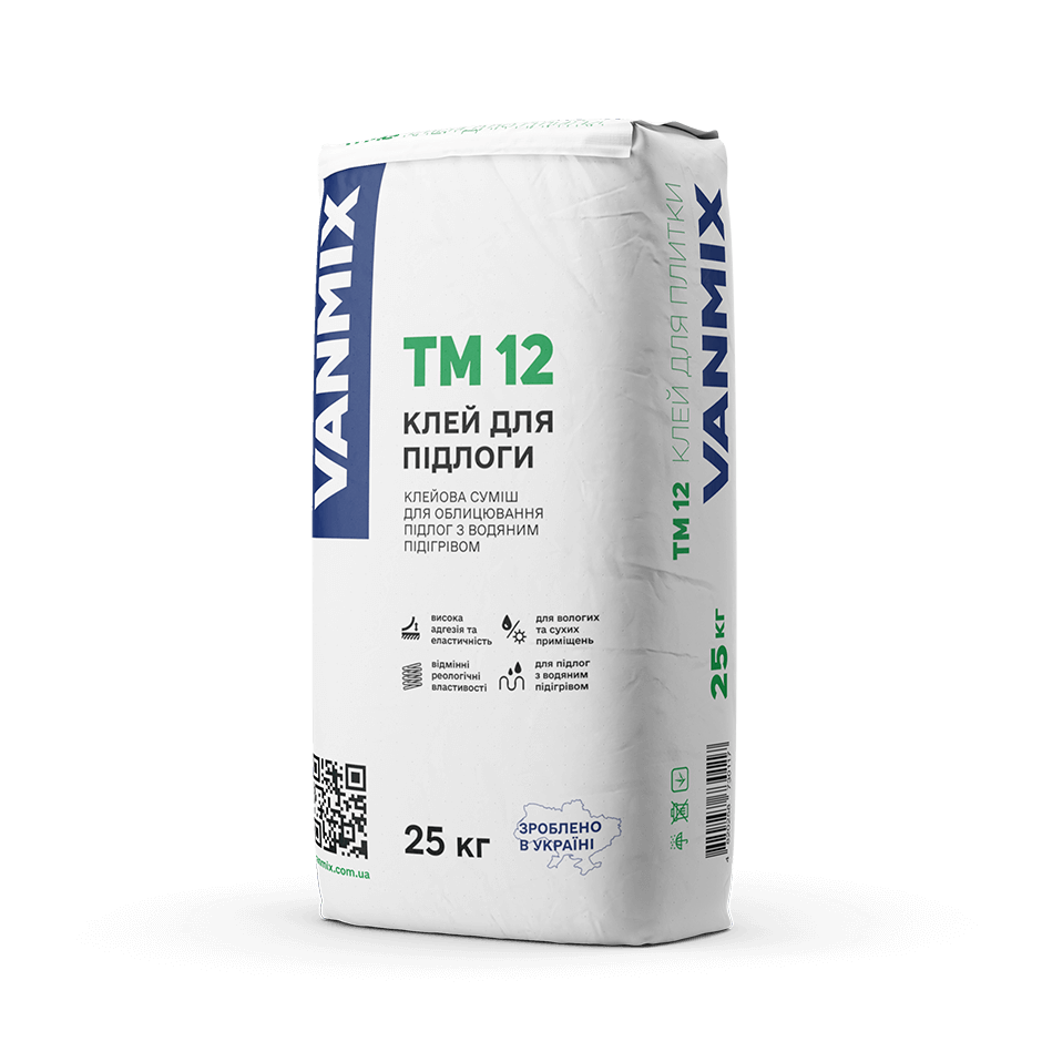Adhesive mixture for facing surfaces with tiles up to 600x600 mm in size — TM 12